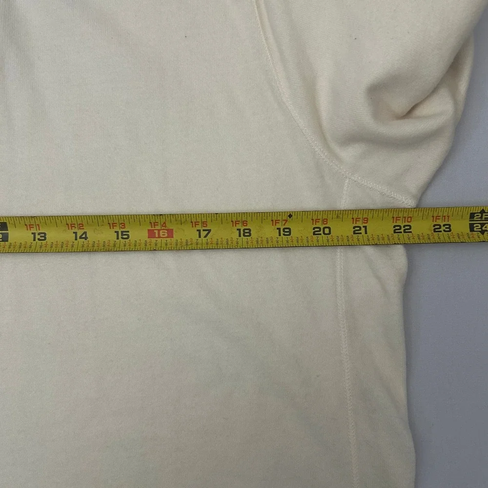 Polo Ralph Lauren Pullover Mens Large Cream 1/4 Zip Elbow Patch Cotton NWT VTG